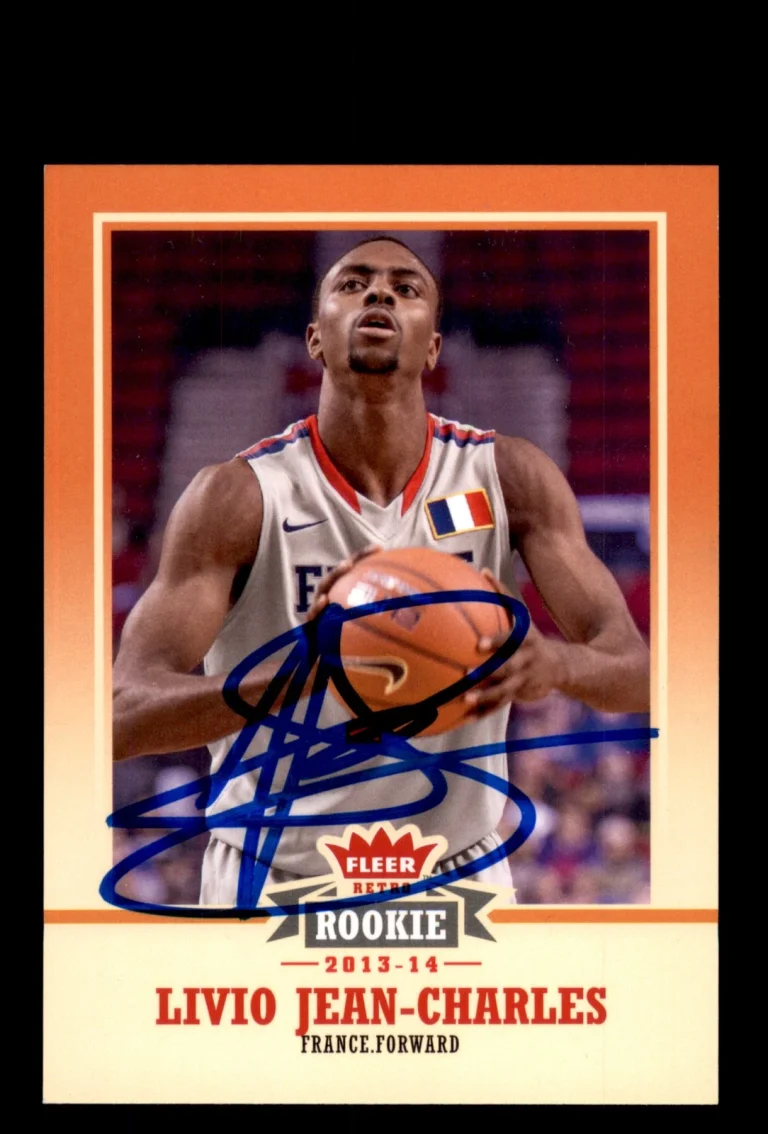 Signed Basketball Card Auto Livio Jean-Charles 2013-14 Fleer Retro #48 ASVEL