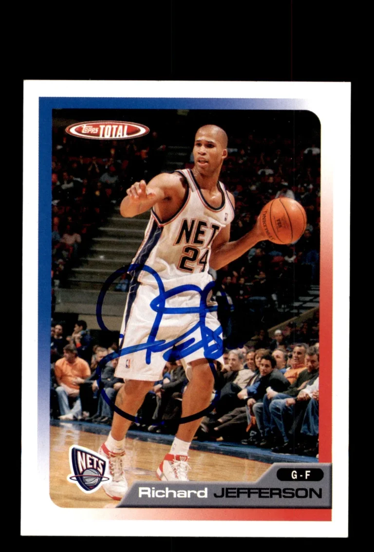 Signed Basketball Card Auto Richard Jefferson 2005-06 Topps Total #38 Nets