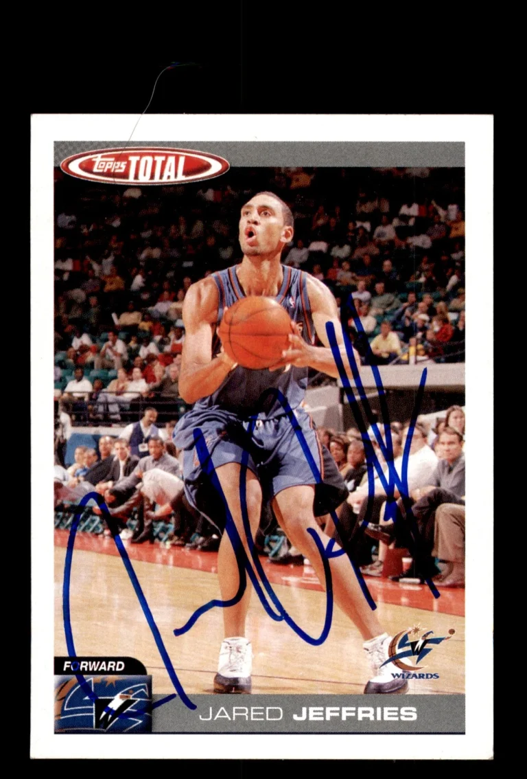 Signed Basketball Card Auto Jared Jeffries 2004-05 Topps Total #260 Wizards