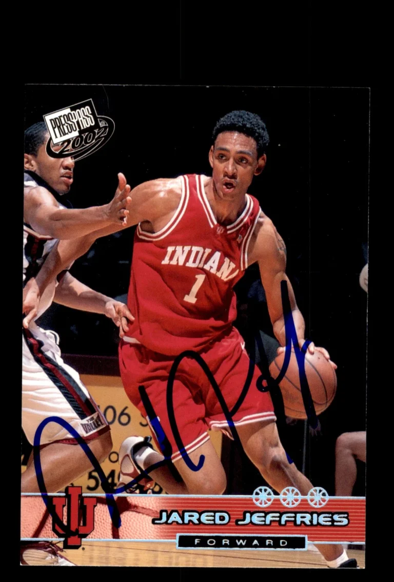 Signed Basketball Card Auto Jared Jeffries 2002 Press Pass #14 Indiana Hoosiers