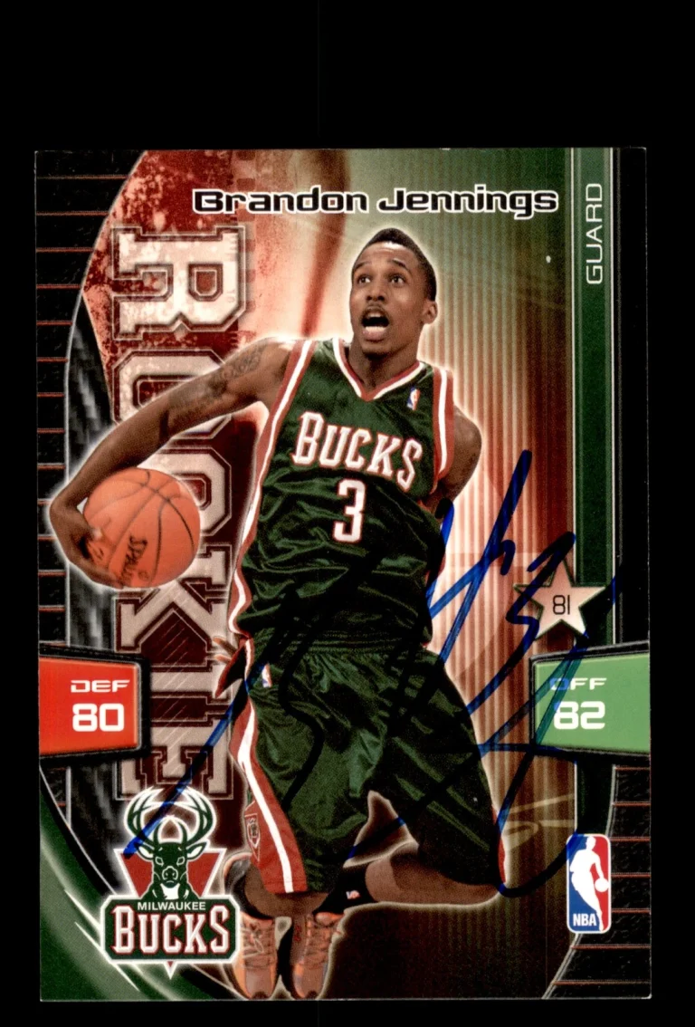 Signed Basketball Card Auto Brandon Jennings 2009-10 Panini Adrenalyn XL Bucks