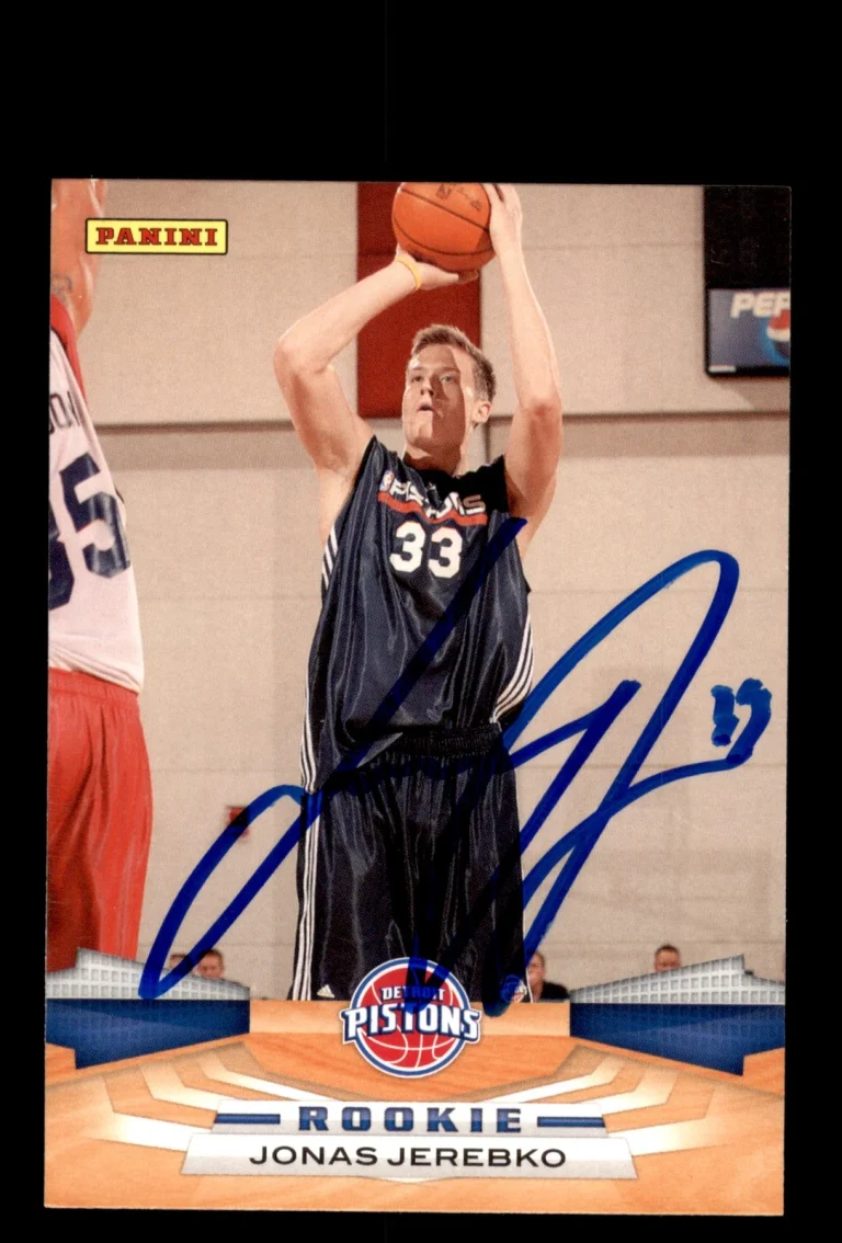 Signed Basketball Card Auto Jonas Jerebko 2009-10 Panini #397 Detroit Pistons