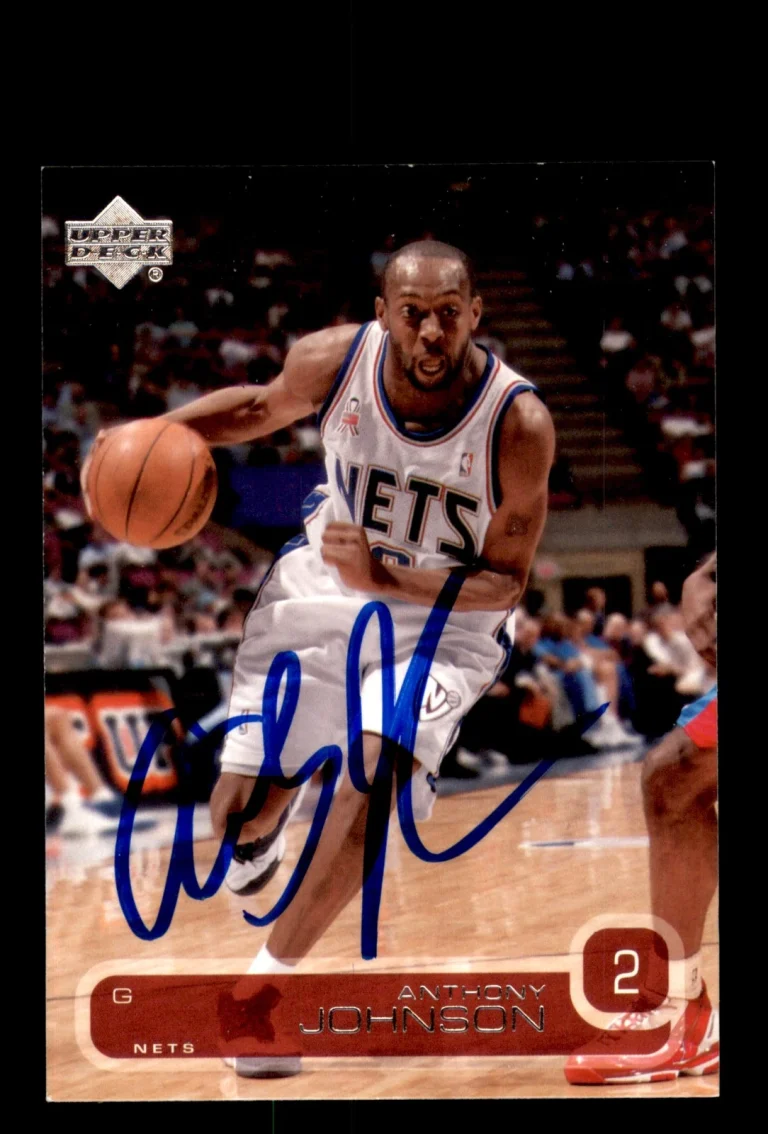 Signed Basketball Card Auto Anthony Johnson 2002-03 Upper Deck #309 Nets