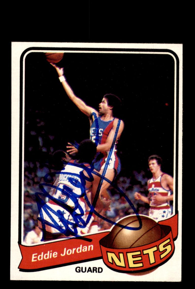 Signed Basketball Card Auto Eddie Jordan 1979-80 Topps #94 New Jersey Nets