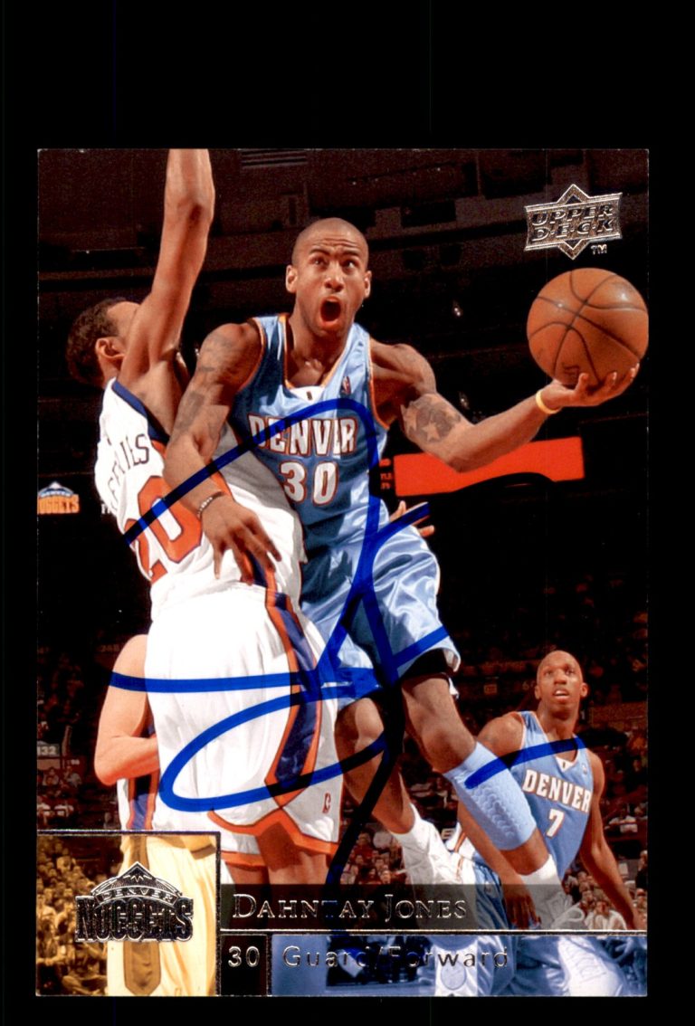 Signed Basketball Card Auto Dahntay Jones 2009-10 Upper Deck #44 Denver Nuggets
