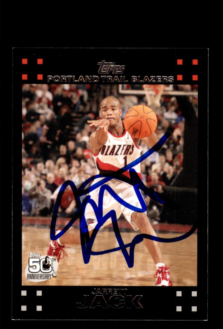 Signed Basketball Card Auto Jarrett Jack 2007-08 Topps #86 Trail Blazers