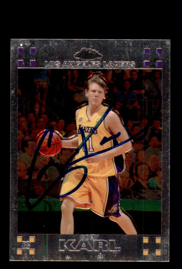 Signed Basketball Card Auto Coby Karl 2007-08 Topps Chrome #116 LA Lakers