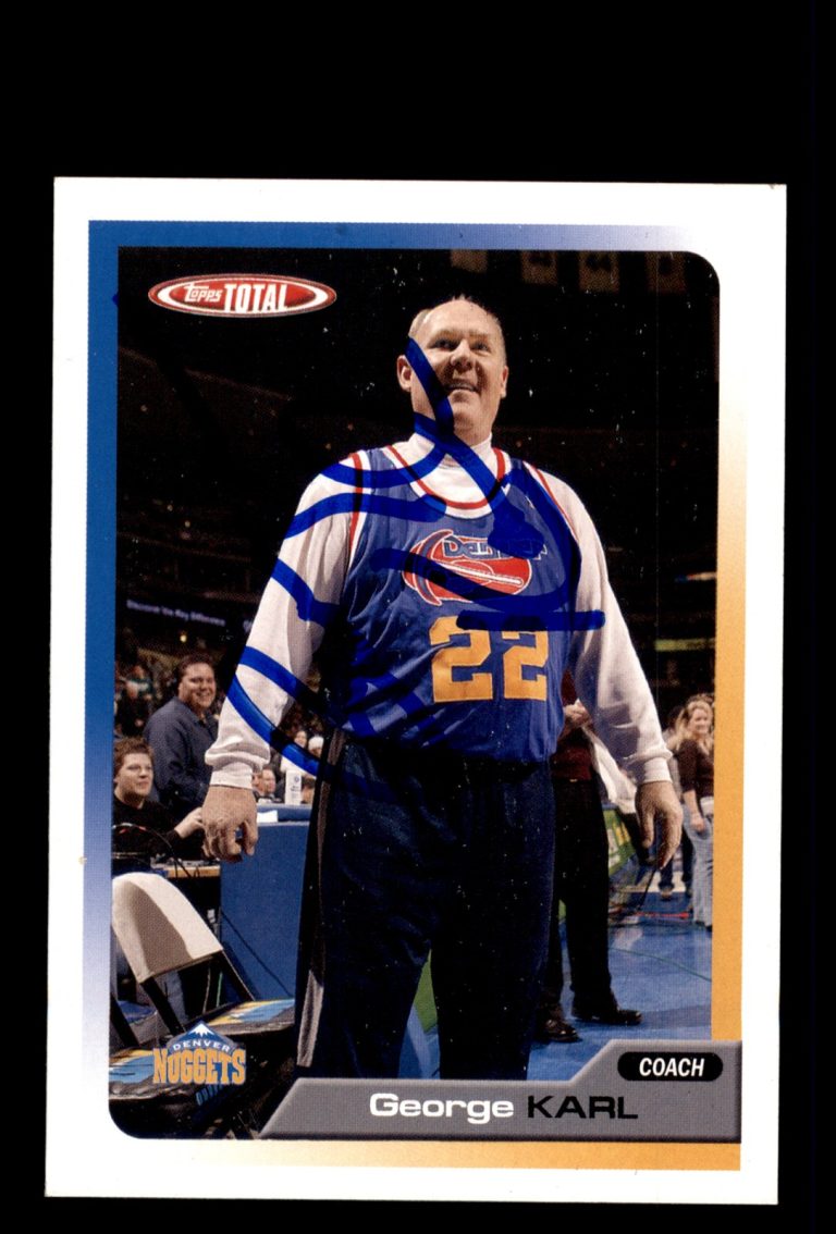 Signed Basketball Card Auto George Karl 2005-06 Topps Total #373 Denver Nuggets