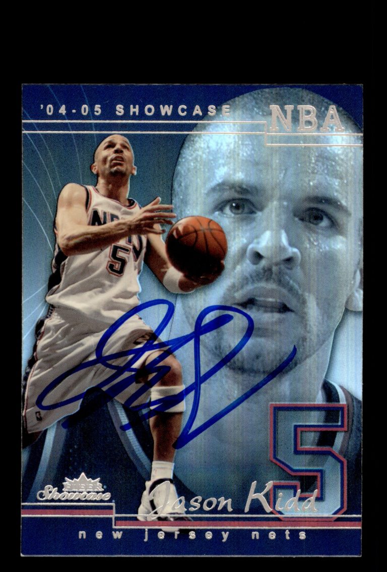 Signed Basketball Card Auto Jason Kidd 2004-05 Fleer Showcase #42 Nets