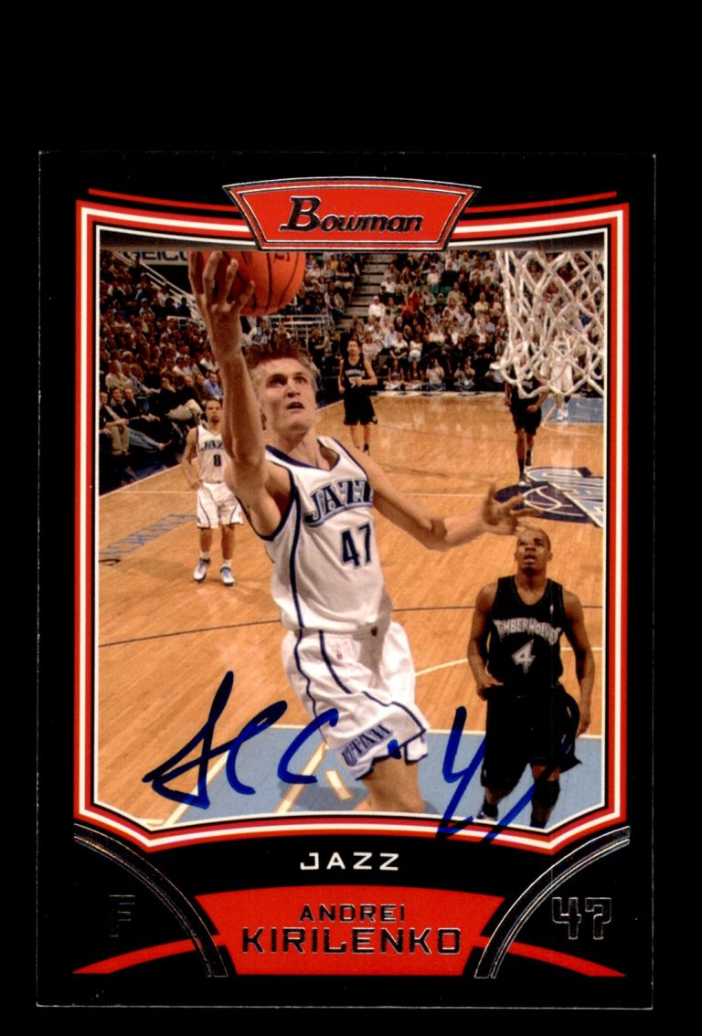 Signed Basketball Card Auto Andrei Kirilenko 2008-09 Bowman #47 Utah Jazz