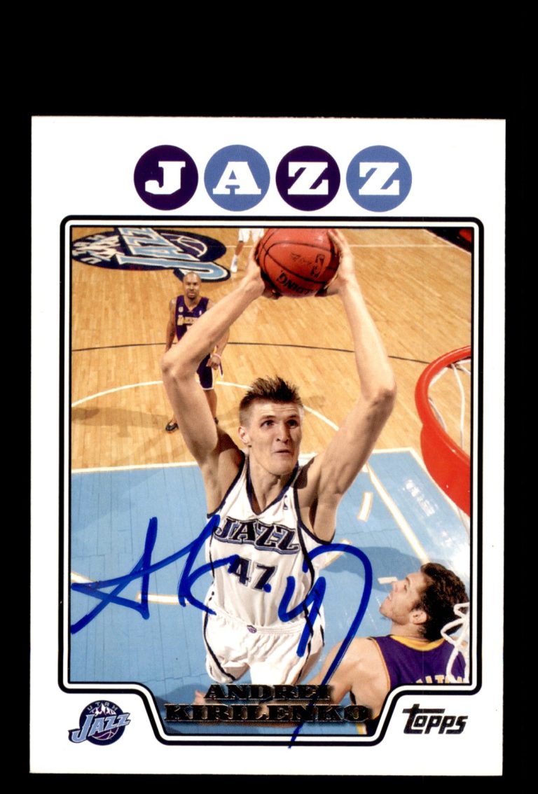 Signed Basketball Card Auto Andrei Kirilenko 2008-09 Topps #47 Utah Jazz
