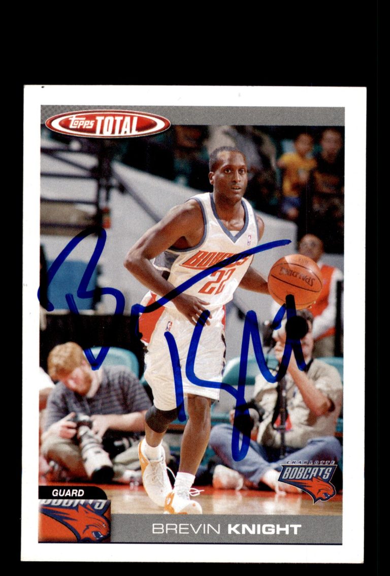 Signed Basketball Card Auto Brevin Knight 2004-05 Topps Total #159 Bobcats