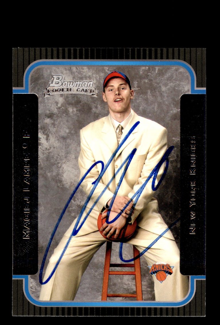 Signed Basketball Card Auto Maciej Lampe 2003-04 Bowman #142 New York Knicks