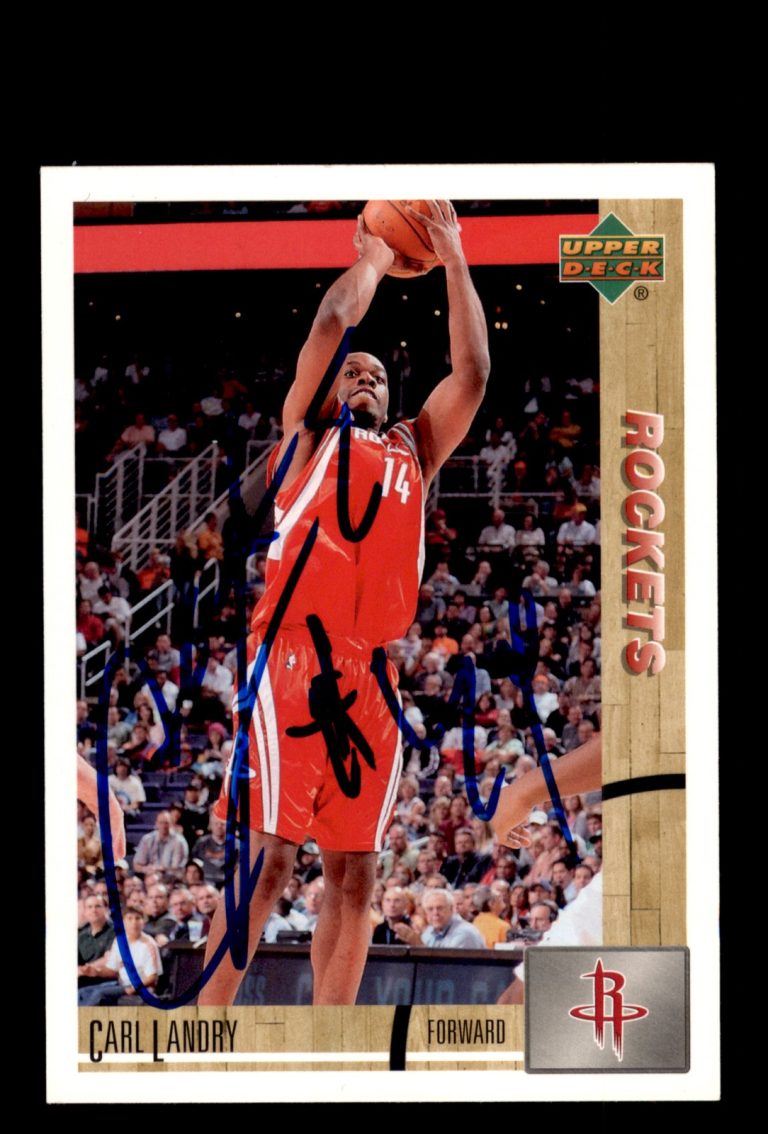 Signed Basketball Card Auto Carl Landry 2008-09 Upper Deck Lineage #175 Rockets