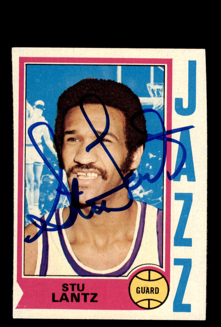 Signed Basketball Card Auto Stu Lantz 1974-75 Topps #101 New Orleans Jazz
