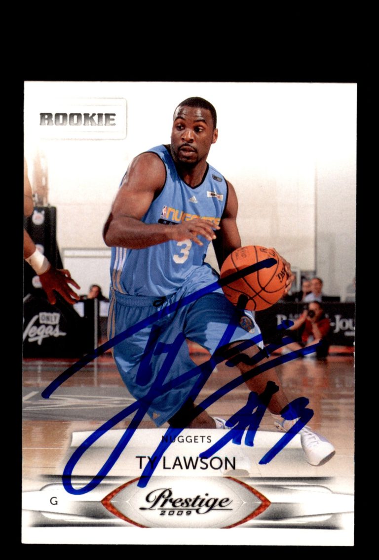 Signed Basketball Card Auto Ty Lawson 2009-10 Panini Prestige #168 Nuggets