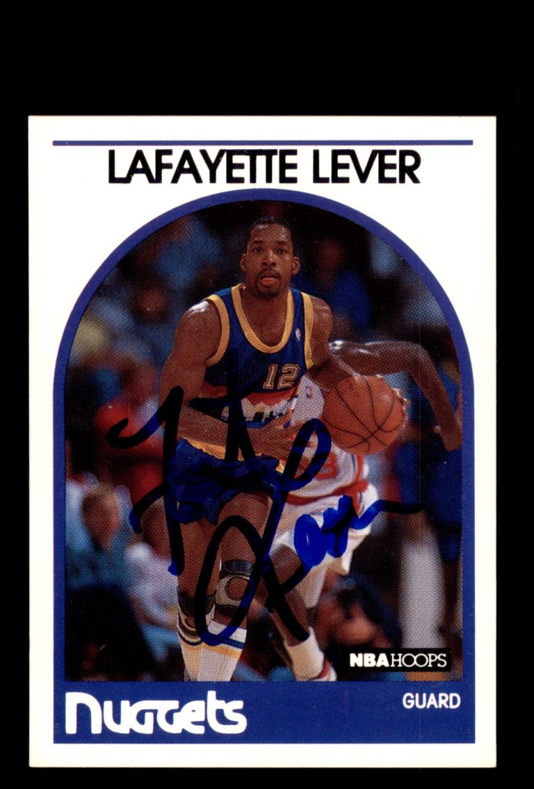 Signed Basketball Card Auto Lafayette Lever 1989-90 Hoops #220 Denver Nuggets
