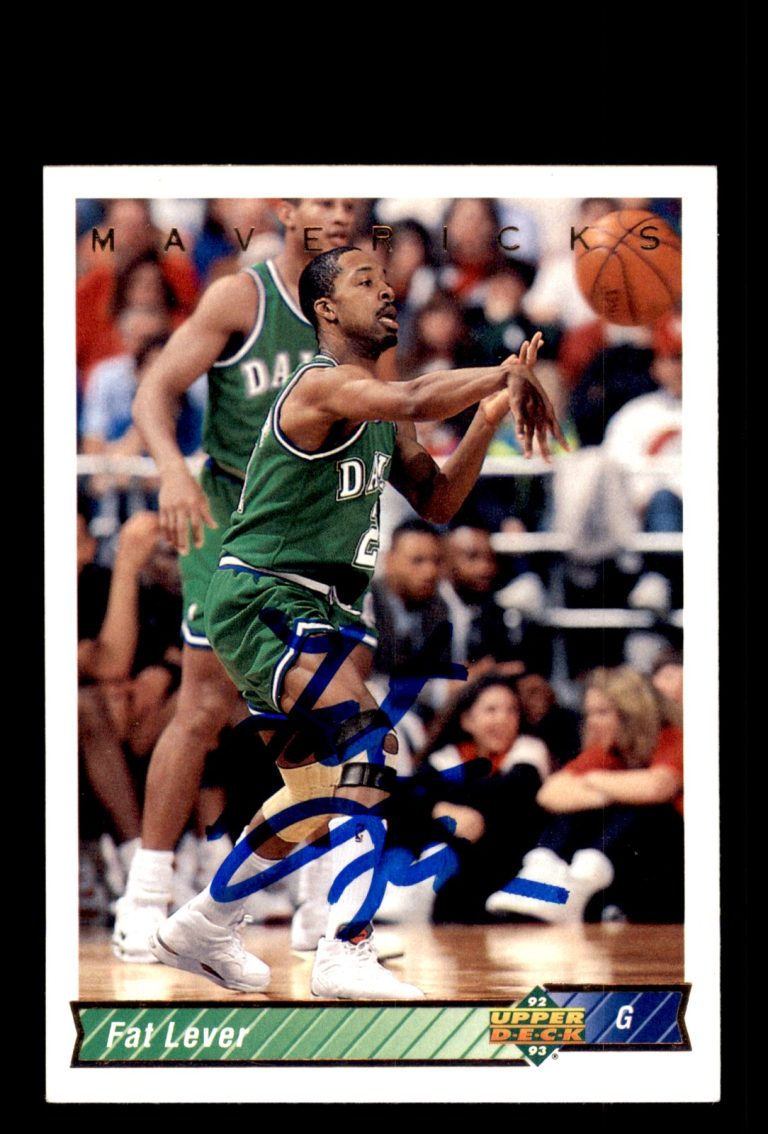 Signed Basketball Card Auto Fat Lever 1992-93 Upper Deck #307 Dallas Mavericks