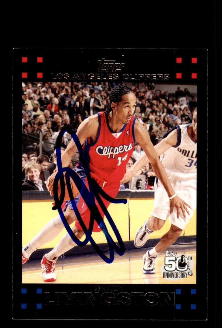 Signed Basketball Card Auto Shaun Livingston 2007-08 Topps #48 LA Clippers