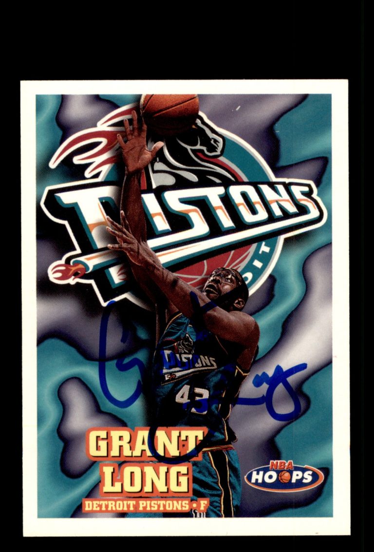 Signed Basketball Card Auto Grant Long 1997-98 Hoops #236 Detroit Pistons