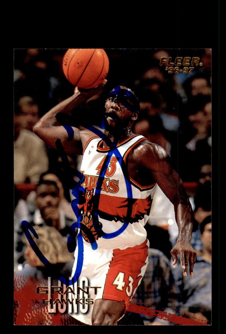 Signed Basketball Card Auto Grant Long 1996-97 Fleer #4 Atlanta Hawks