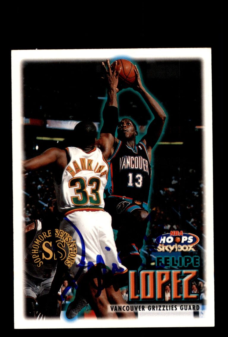 Signed Basketball Card Auto Felipe Lopez 1999-00 Hoops #33 Vancouver Grizzlies