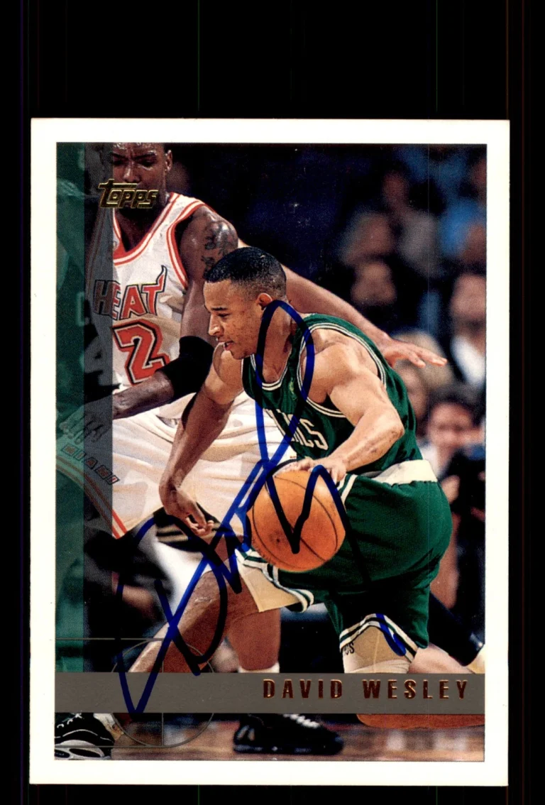 Signed Basketball Card Auto David Wesley 1997-98 Topps #86 Boston Celtics