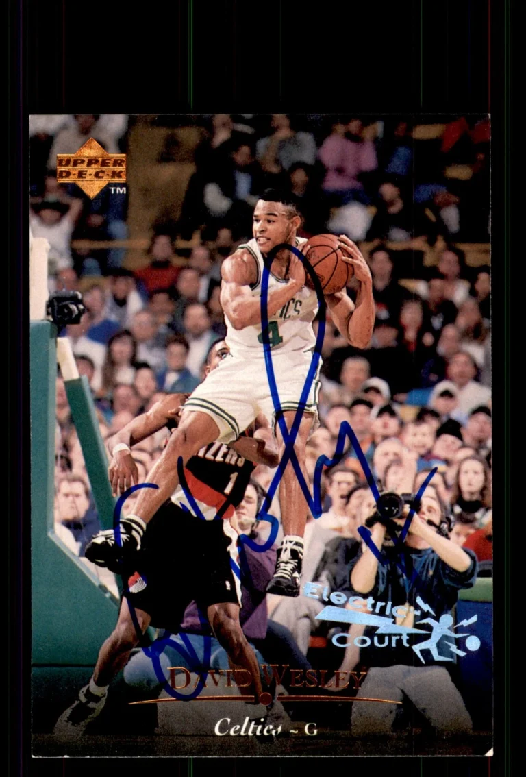 Signed Basketball Card Auto David Wesley 1995-96 Upper Deck #96 Boston Celtics