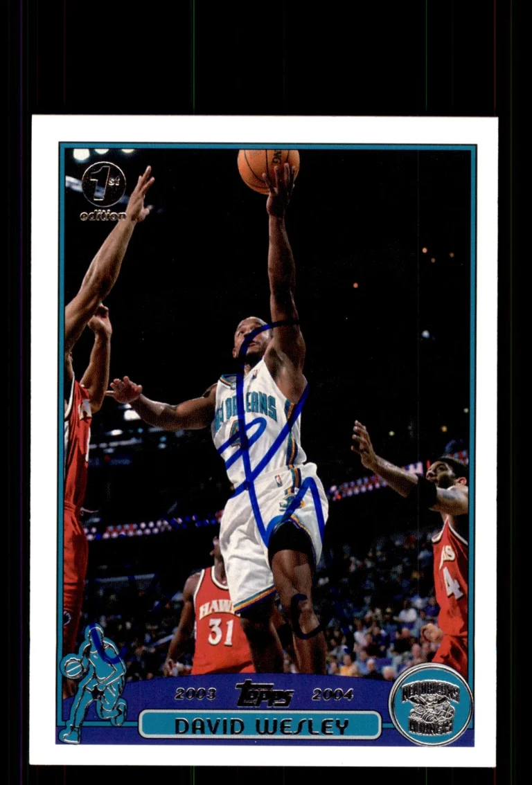 Signed Basketball Card Auto David Wesley 2003-04 Topps #208 New Orleans Hornets