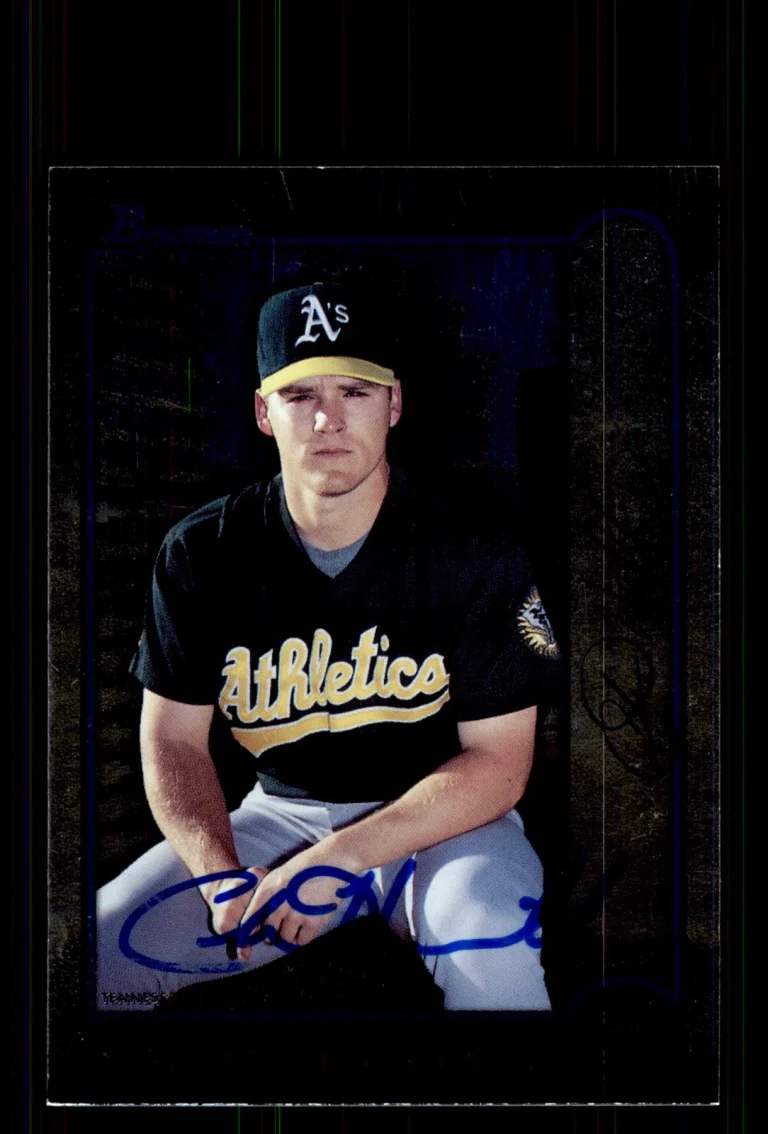 Signed Baseball Card Auto Chad Harville 1999 Bowman #316 Oakland Athletics