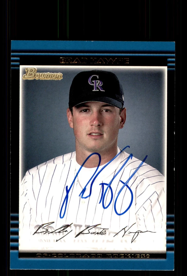 Signed Baseball Card Auto Brad Hawpe 2002 Bowman #373 Colorado Rockies