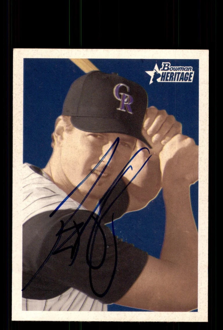 Signed Baseball Card Auto Brad Hawpe 2006 Bowman Heritage #141 Colorado Rockies