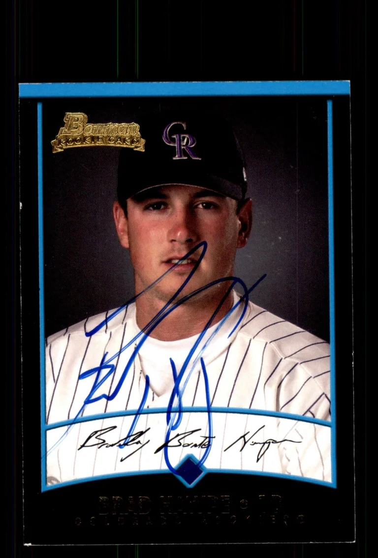 Signed Baseball Card Auto Brad Hawpe 2001 Bowman Draft #BDP10 Rockies
