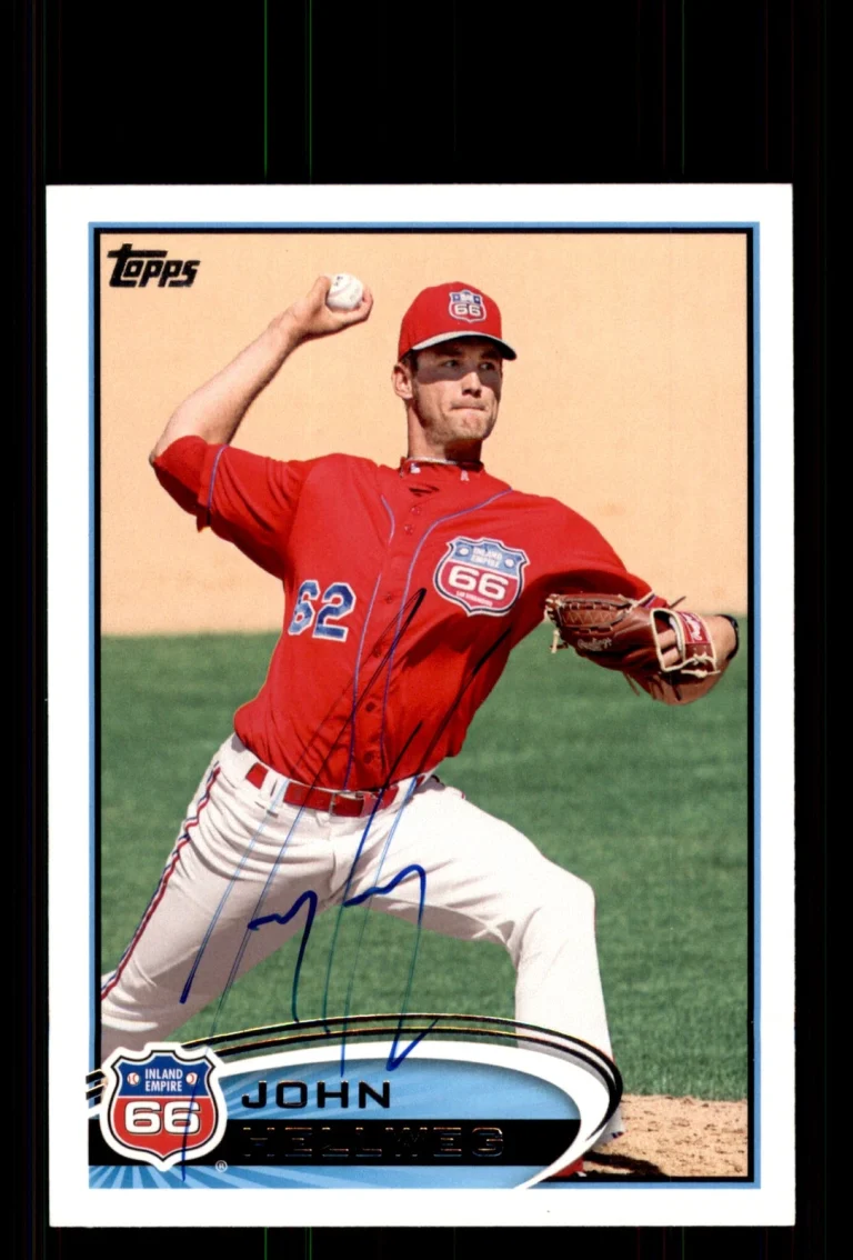 Signed Baseball Card Auto John Hellweg 2012 Topps Pro Debut #95