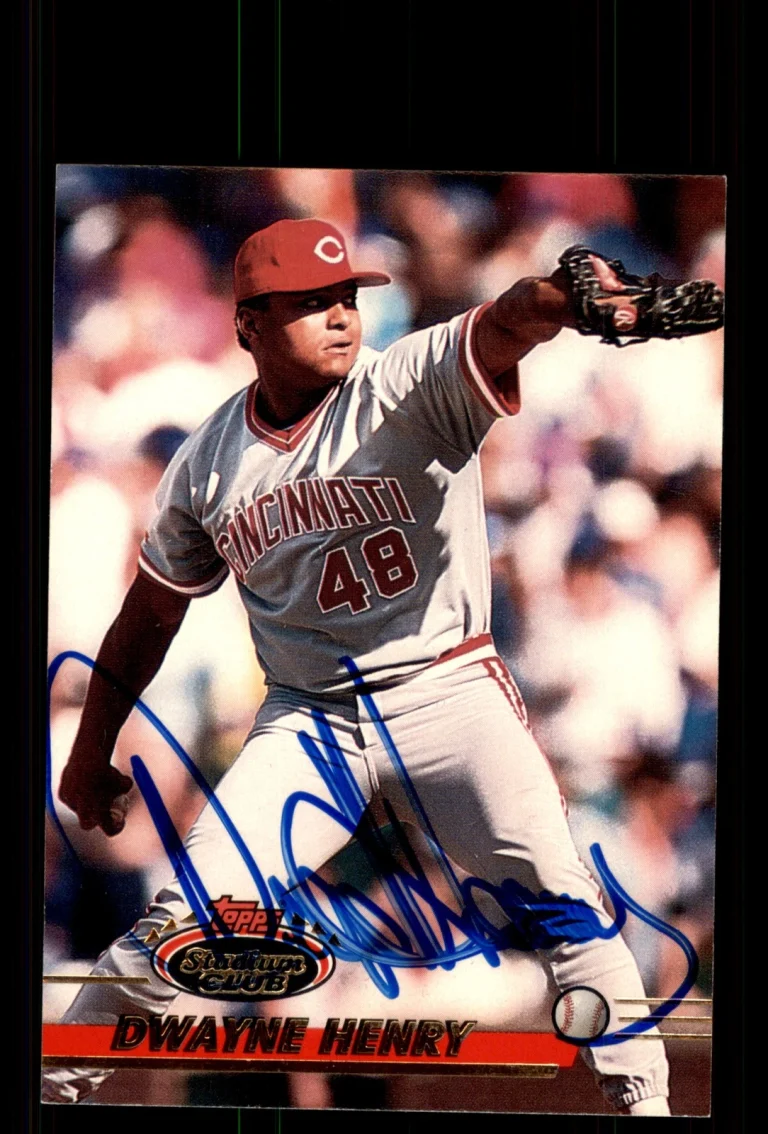 Signed Baseball Card Auto Dwayne Henry 1993 Stadium Club #577 Cincinnati Reds