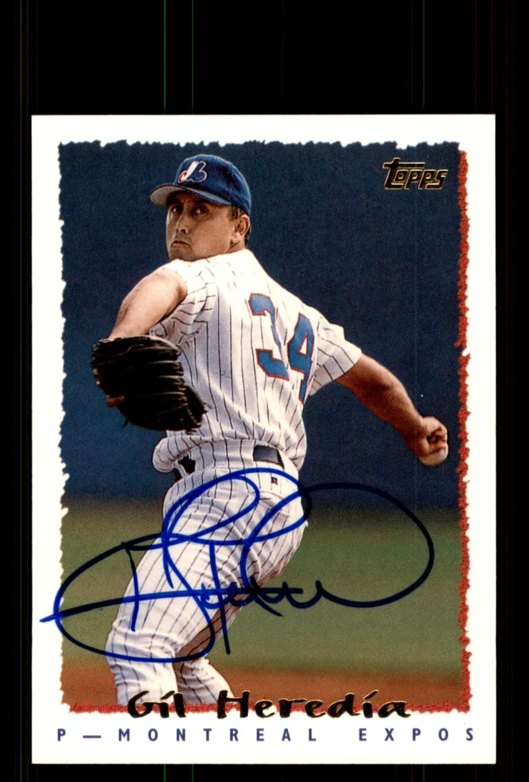 Signed Baseball Card Auto Gil Heredia 1995 Topps #509 Montreal Expos