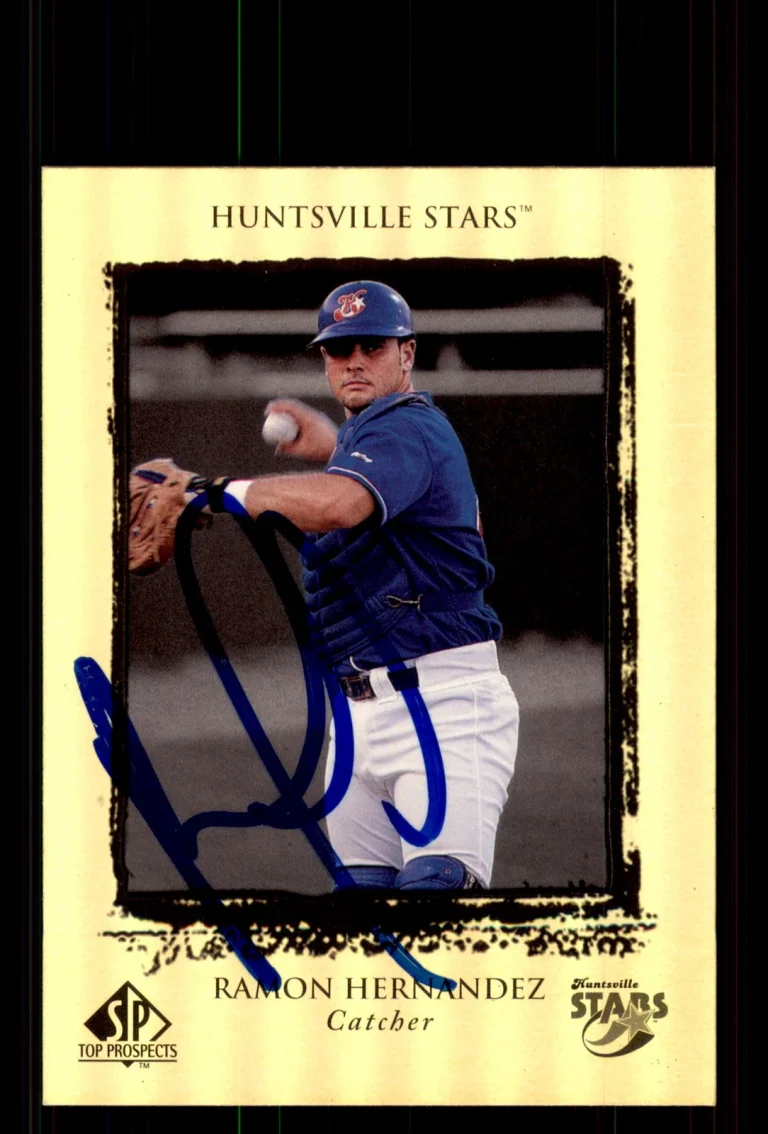 Signed Baseball Card Auto Ramon Hernandez 1999 SP Top Prospects #60 Stars