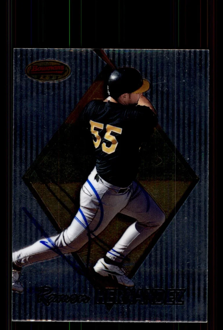 Signed Baseball Card Auto Ramon Hernandez 1999 Bowman's Best #125 A's