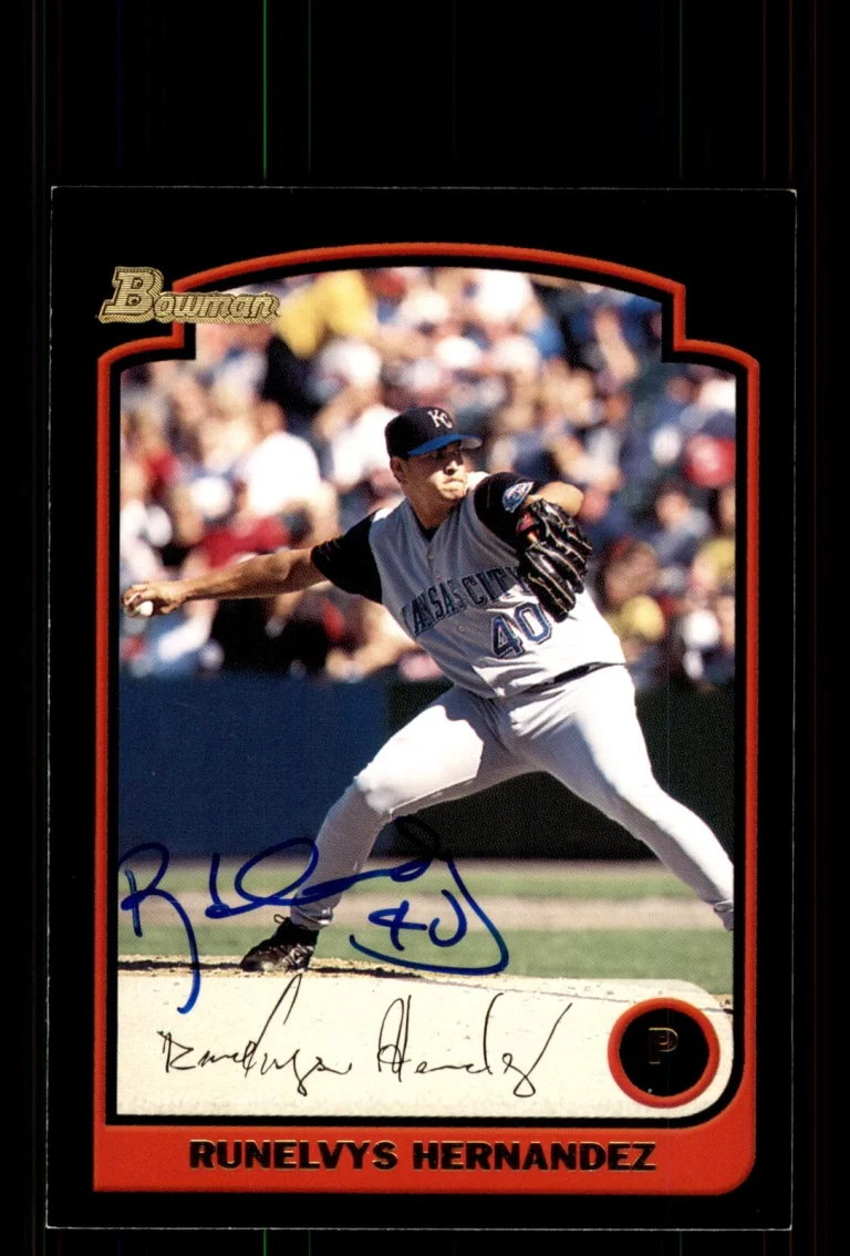 Signed Baseball Card Auto Runelvys Hernandez 2003 Bowman #59 Kansas City Royals