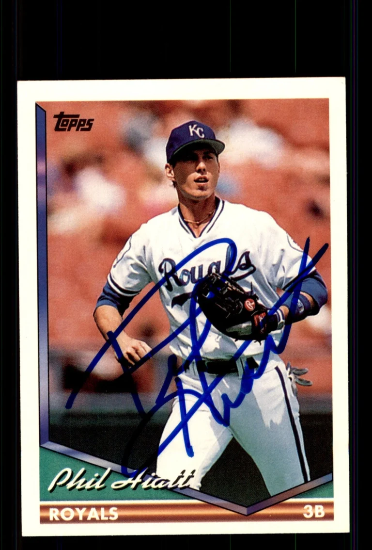 Signed Baseball Card Auto Phil Hiatt 1994 Topps #94 Kansas City Royals