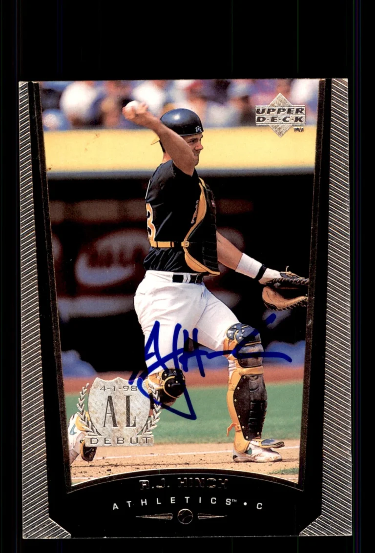 Signed Baseball Card Auto A.J. Hinch 1999 Upper Deck #166 Oakland Athletics