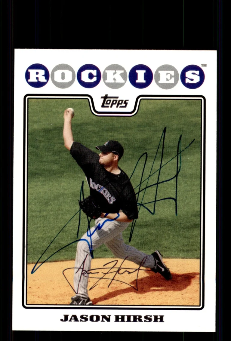 Signed Baseball Card Auto Jason Hirsh 2008 Topps #167 Colorado Rockies