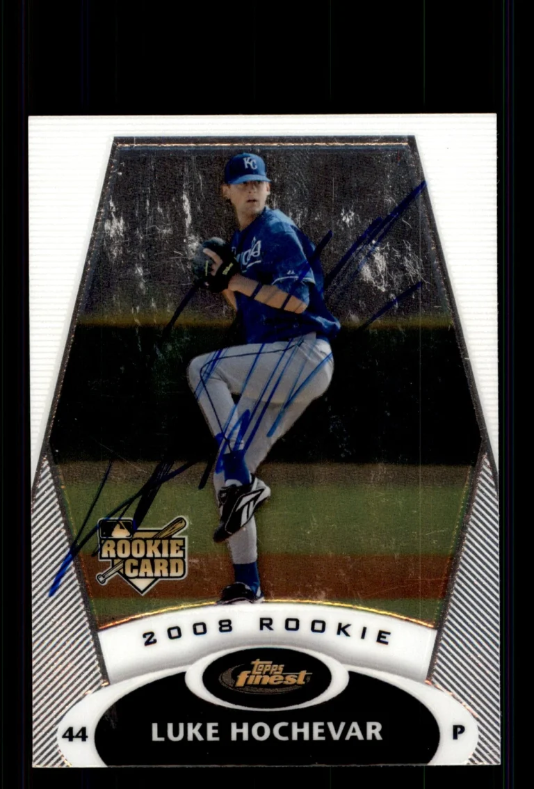 Signed Baseball Card Auto Luke Hochevar 2008 Finest #130 Kansas City Royals