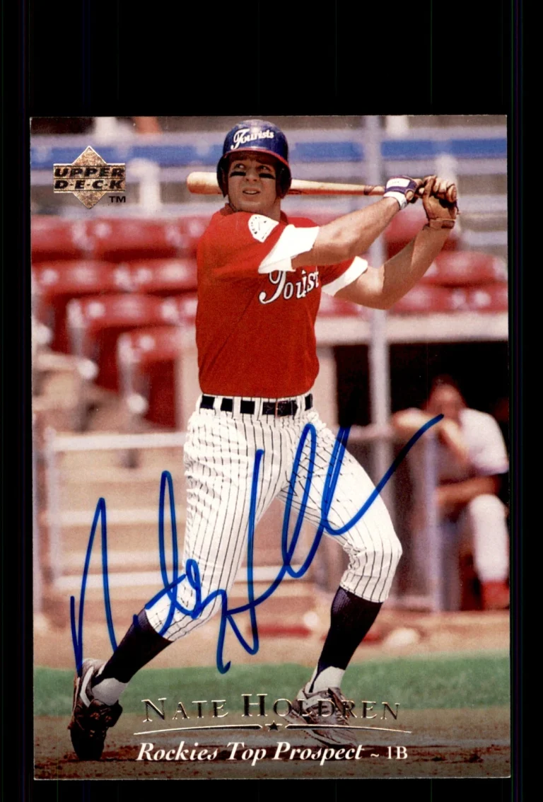 Signed Baseball Card Auto Nate Holdren 1995 Upper Deck Minor League #142