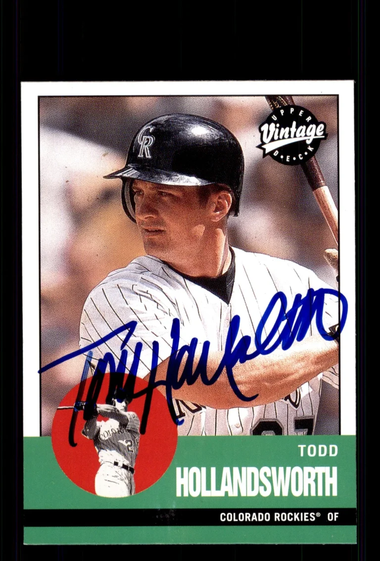 Signed Baseball Card Auto Todd Hollandsworth 2001 Upper Deck Vintage #339