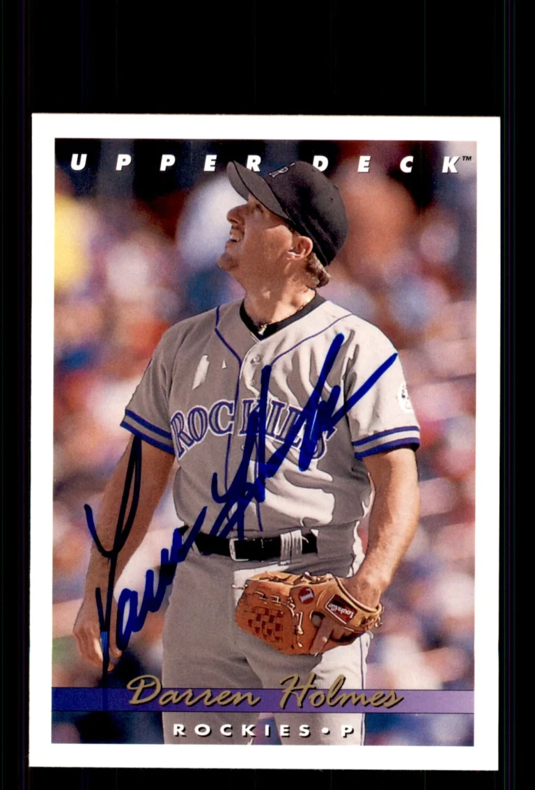 Signed Baseball Card Auto Darren Holmes 1993 Upper Deck #668 Colorado Rockies