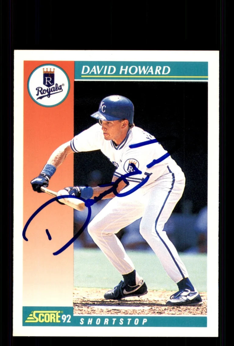Signed Baseball Card Auto David Howard 1992 Score #704 Kansas City Royals