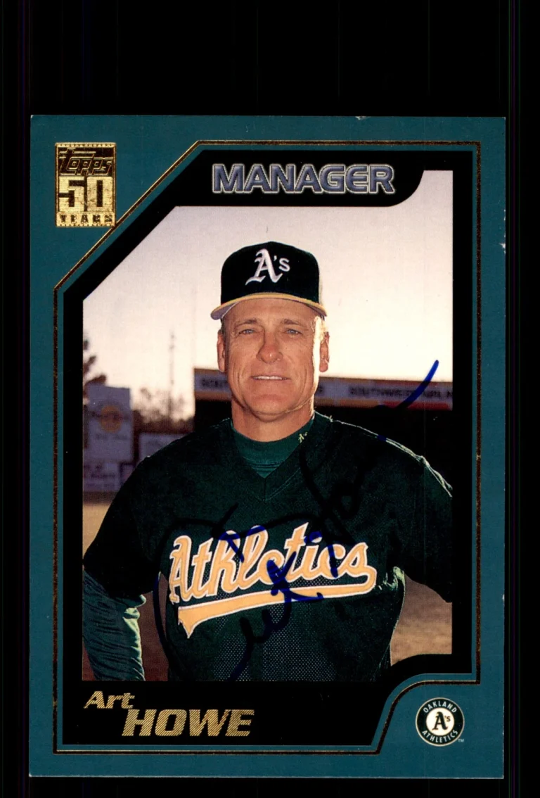 Signed Baseball Card Auto Art Howe 2001 Topps #337 Oakland Athletics