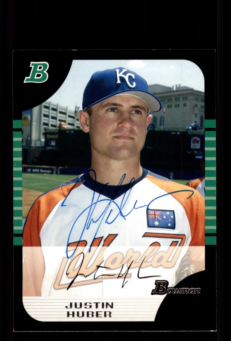 Signed Baseball Card Auto Justin Huber 2005 Bowman #BDP156 Kansas City Royals