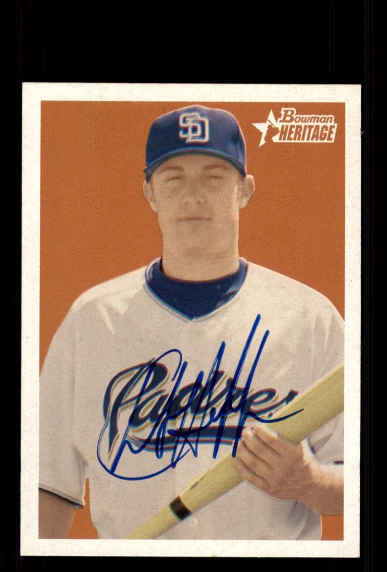 Signed Baseball Card Auto Chad Huffman 2006 Bowman Heritage #BHP95 Padres
